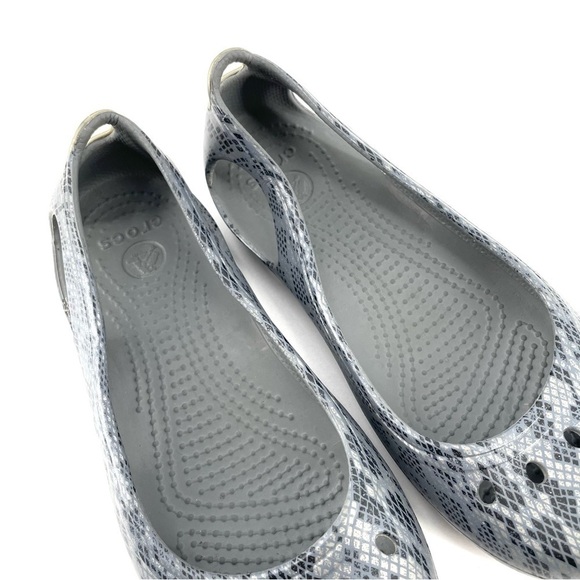 Crocs Kadee Ballet Flat Slip On Shoes Snake Print Casual Sandals - Picture 5 of 7